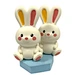 cute bunny teething toy natural rubber
